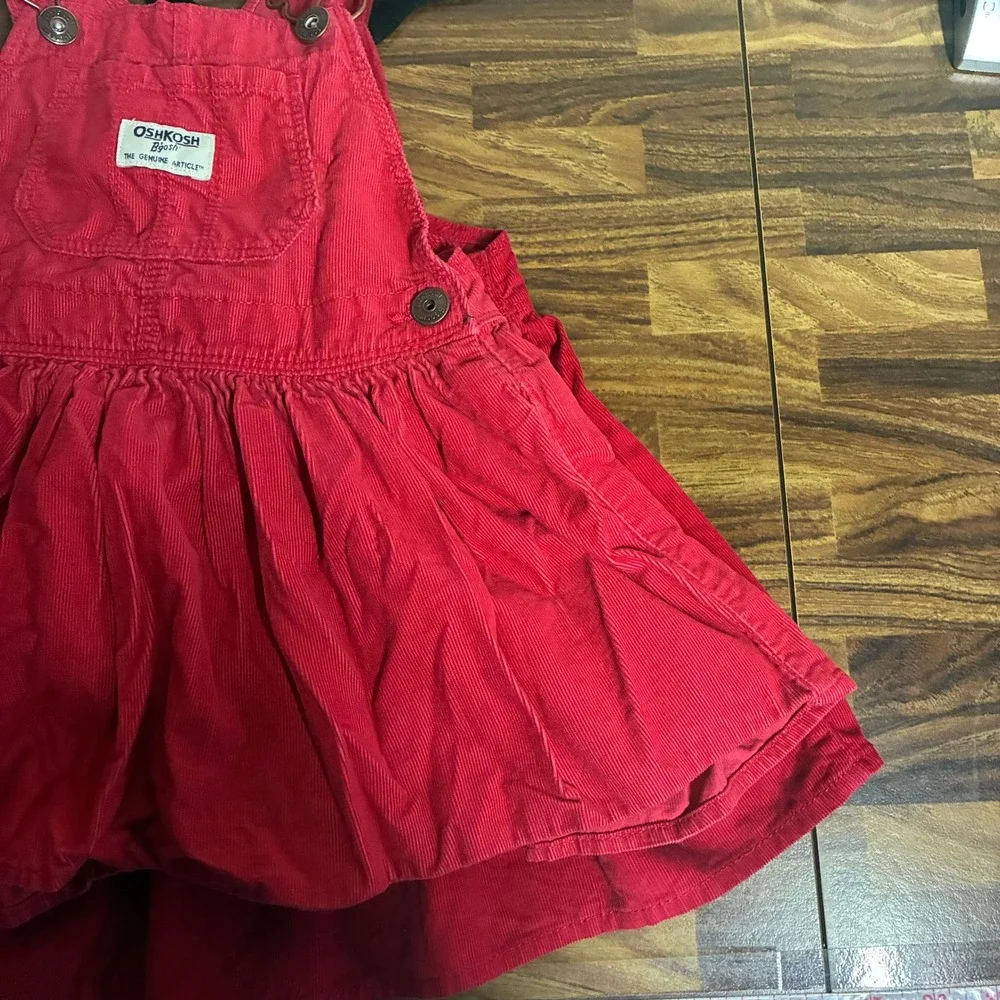 BUNDLE‎ OshKosh B'Gosh Corduroy Overall Dress Jumper Size 3T Red Holiday
